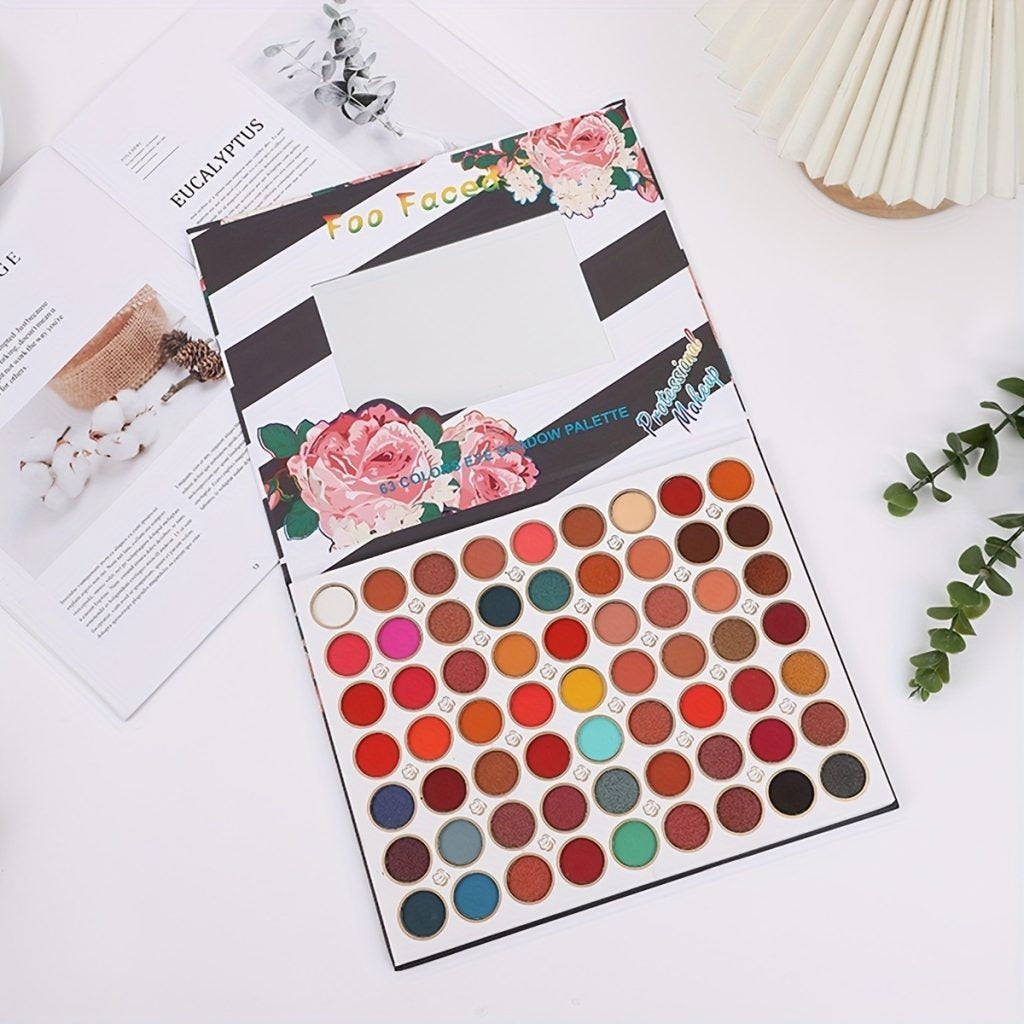 Foo Face 63-color Eyeshadow Palette – Matte, Shimmer
